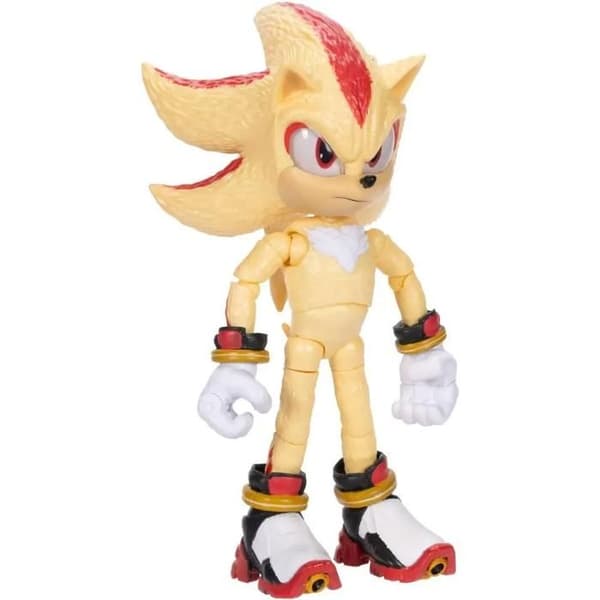 Figur - JAKKS PACIFIC - Sonic 3 Super Shadow - Troget design - Hållbara material - Kompakt storlek