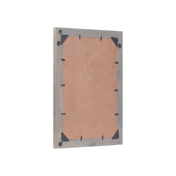 Rektangulär badrumsspegel - vidaXL - 70x50x2,5 cm - Grå - Glas och mangoträd - Modern design