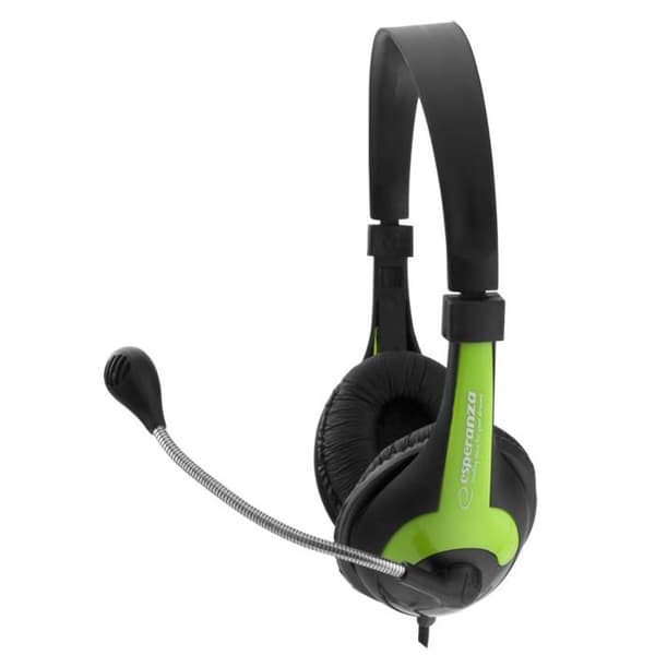 Stereo Headset - ESPERANZA - EH158G - Microphone - Wired - Green