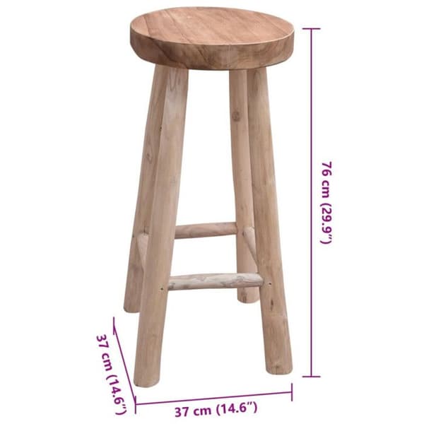 vidaXL Barpall Massiv teak