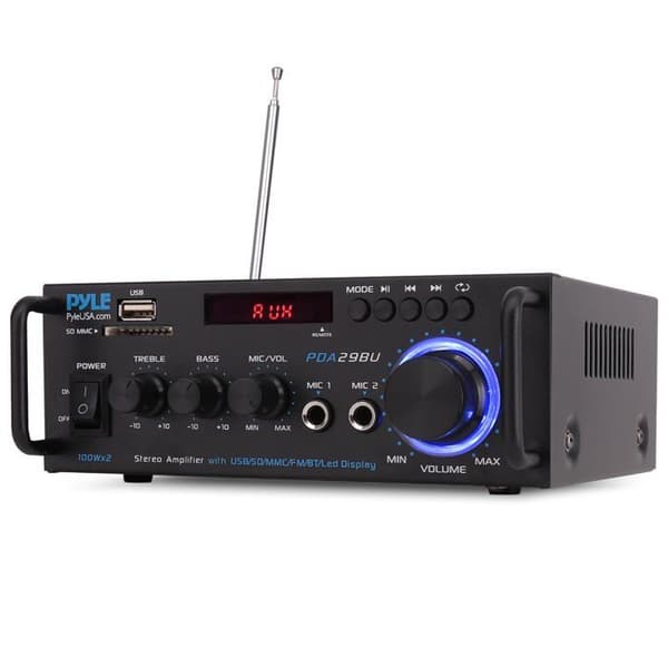 Förstärkare - PYLE - PDA29BUEU - Bluetooth - Stereo 2 kanaler 200W (100W RMS) - RCA/USB/SD & Mikrofoningångar
