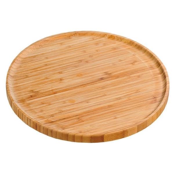 Skärbräda för pizza i bambu - Beige - D 32 cm