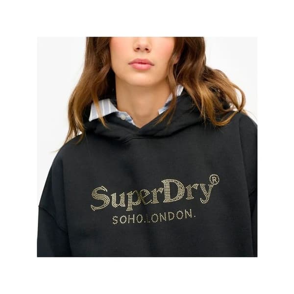 Sweat Superdry Dam Metall Svart Bomull