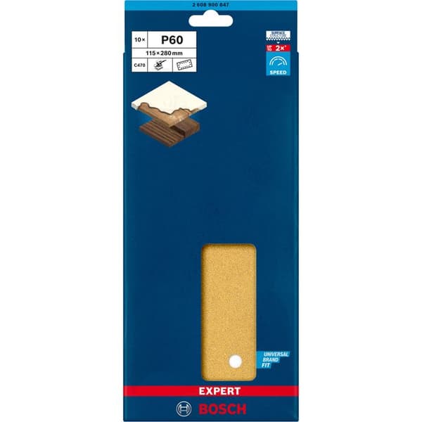 Abrasive Sheet Rectangle Expert C470 D 115x280mm G60 - BOSCH - 2608900847