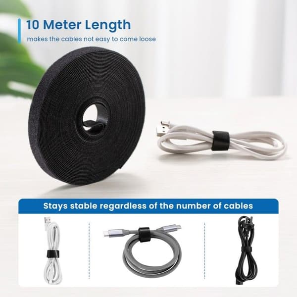 Kabelorganisation Ewent EW1563 Hook & Loop 15mm 10 meter Svart