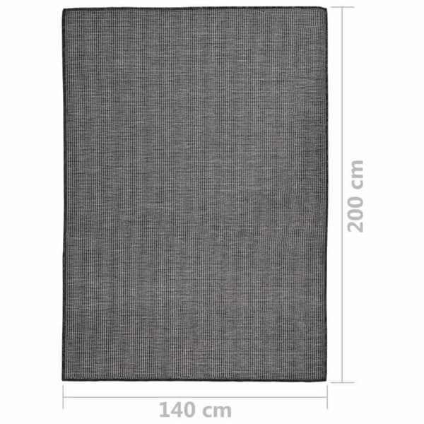 vidaXL Flatweave Outdoor Matta 140x200 cm Grå