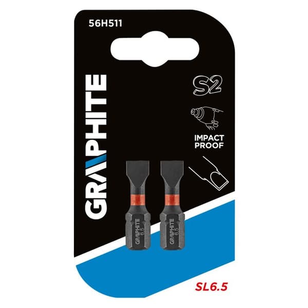Slagspetsar - GRAPHITE - SL6 - 6.5 x 25 mm - Stål S2 - 2 st