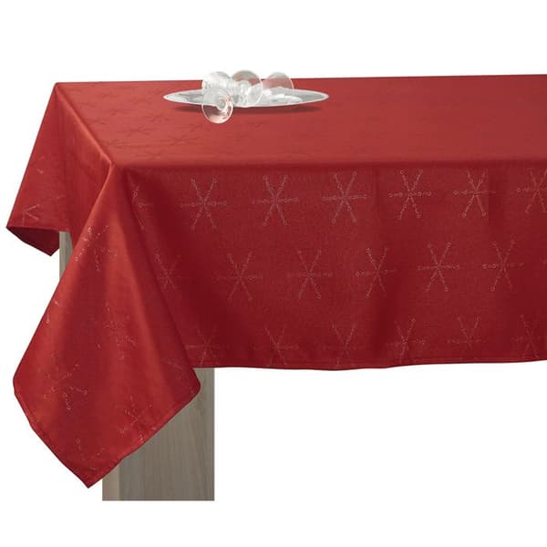 LE LINGE DE JULES Duka Lurex Bordeaux Silver 150x300 cm - Lättskött & fläckavvisande