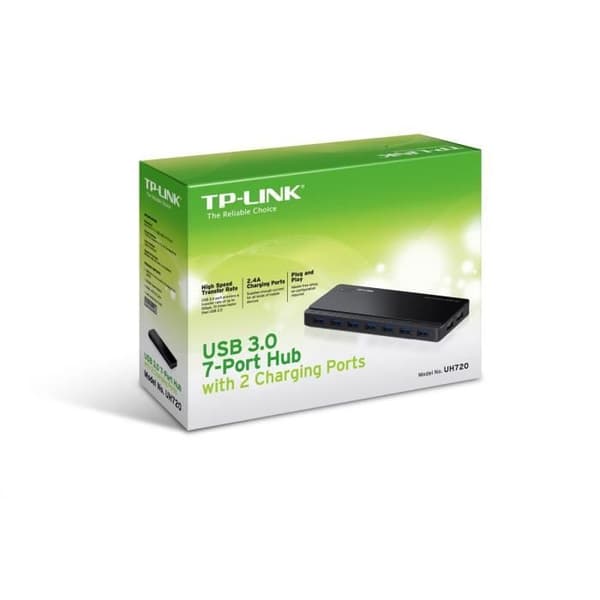 TP-LINK HUB USB 3.0 7 portar med 2 laddningsportar UH720