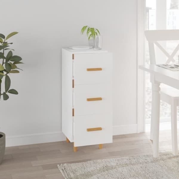 812339 vidaXL Buffé Vit 34,5x34x90 cm Ingenjörsträ