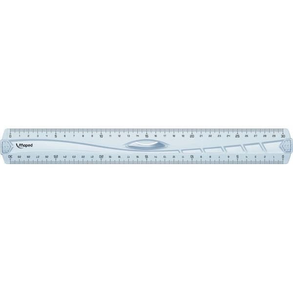 Geometrisk Trippeldecimeter platt linjal i plast