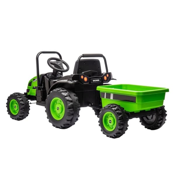 Eltraktor med släp FARMER Grön
