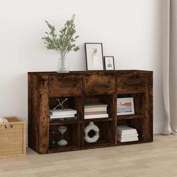 vidaXL Buffé Rökt ek 100x30x59,5 cm Ingenjörsträ 821009