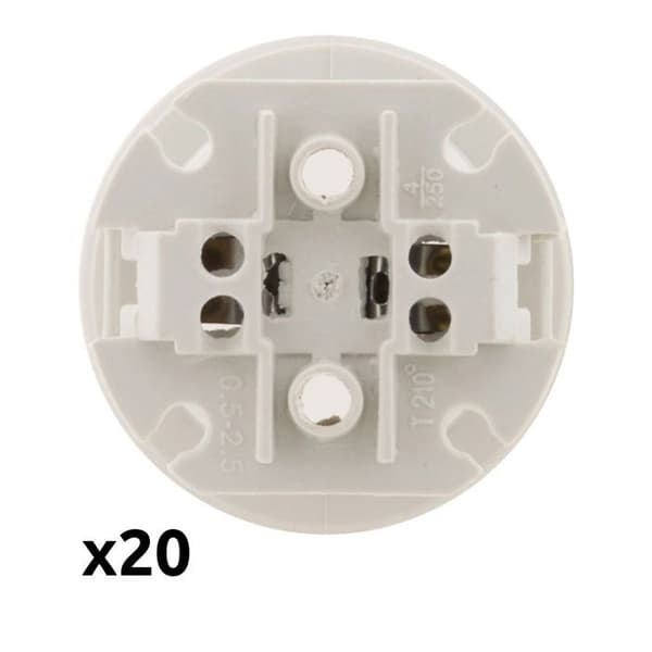 Paket med 20 st bygglampor E27 - Vit - Zenitech