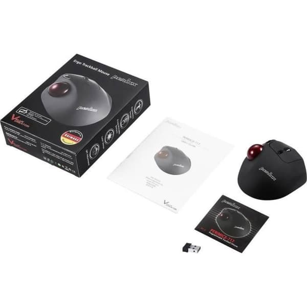 Trådlös trackball - PERIXX - PERIMICE-717 D - Ergonomisk - Laser - Inbyggd