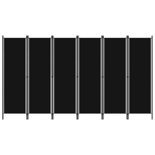 vidaXL 6-Panel Rumsavdelare Svart 300x180 cm