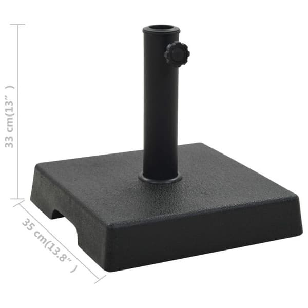 vidaXL Square Parasol Base Polyresin 8 kg Svart