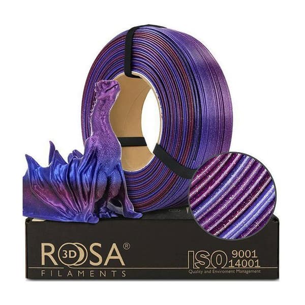 Rosa3D Filament PLA Galaxy Regnbåge Andromeda 1 kg Påfyllning