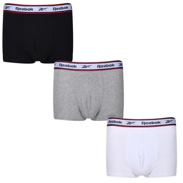 REEBOK 3-pack boxers i bomull - Herr - Svart, grå och vit