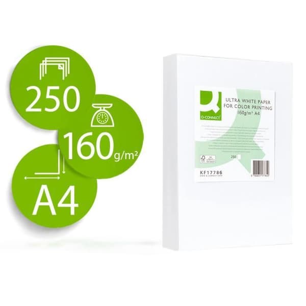 Ultravitt multifunktionspapper A4 160g/m2 - Q-CONNECT - 250 ark