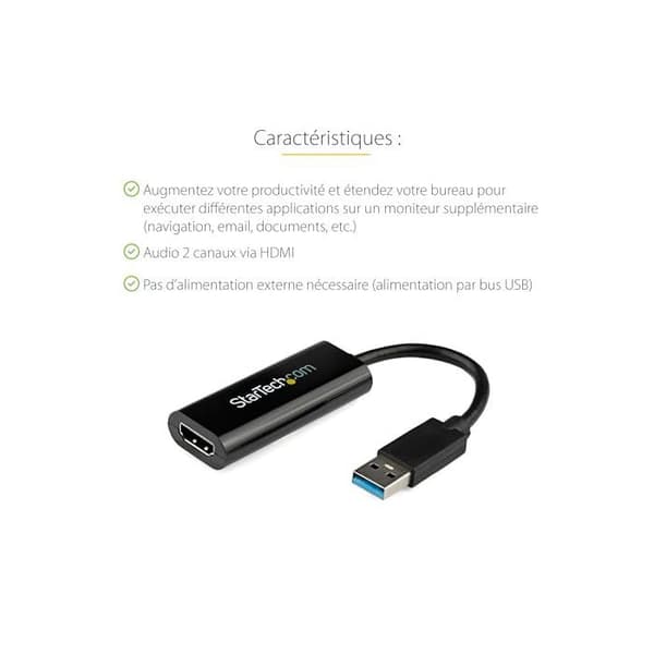 StarTech.com - USB32HDES - Smal USB 3.0 till HDMI-videoadapter - M/F - 1920x1200