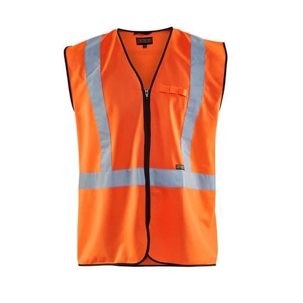 Högsynlighets zip-väst - Blaklader - Fluorescerande orange - 100% polyester - Reflekterande band - Normer EN 471