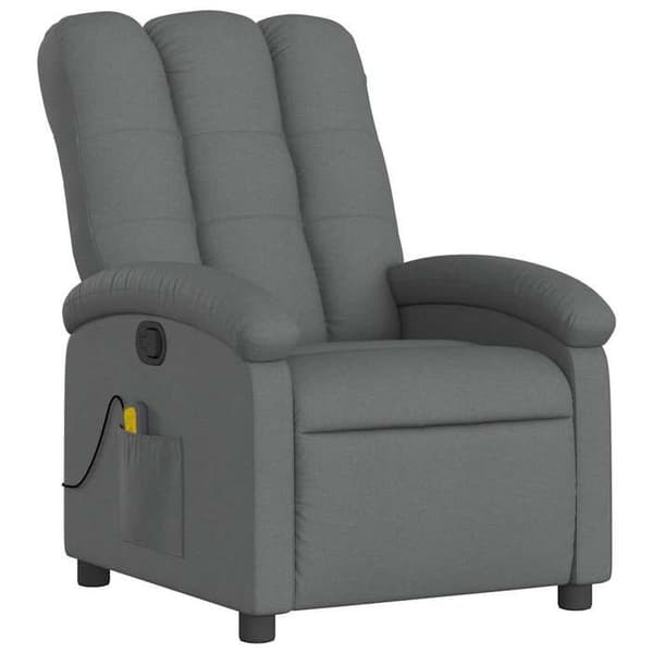 vidaXL Liggande massagestol Mörkgrå tyg 371740
