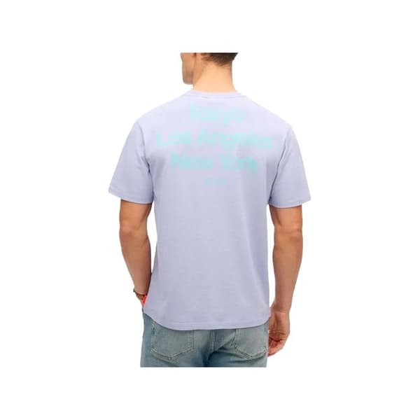 T-skirt Superdry Herr Core Logo Stad Lila Bomull