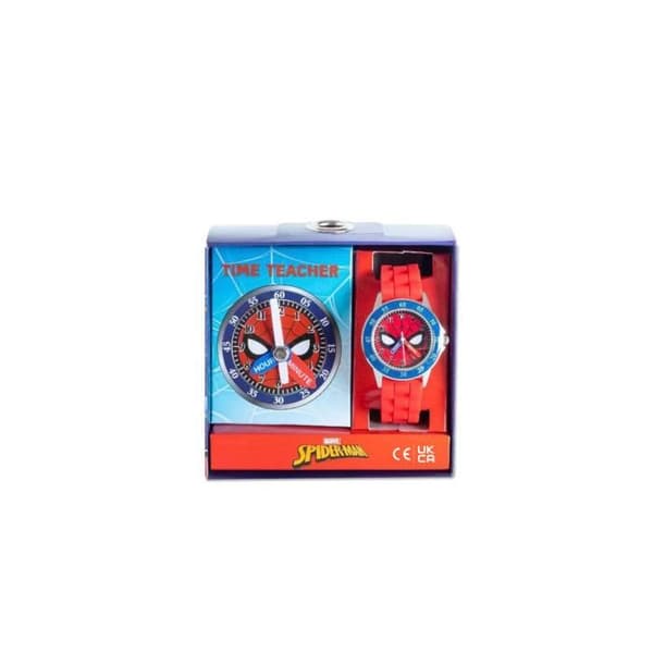 Klocka - DISNEY - Spiderman - Tryckt urtavla - Röd gummirem - Analog visning