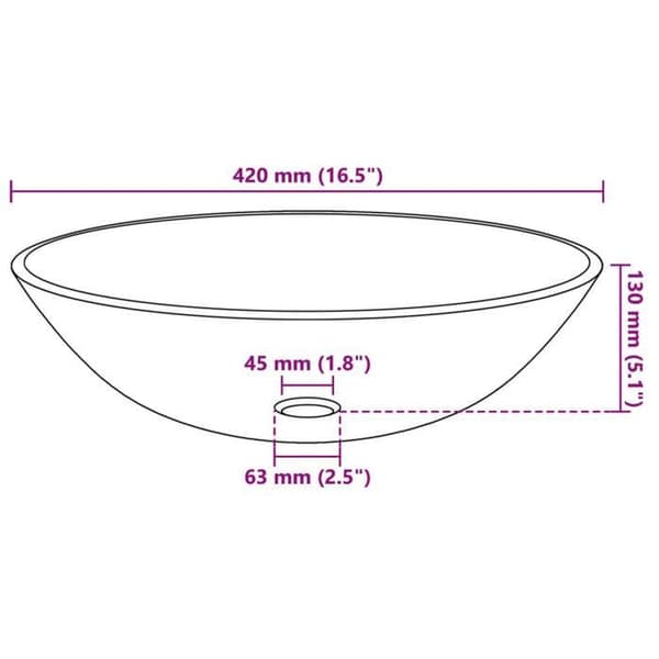 vidaXL Diskbänk härdat glas 42 cm Guld