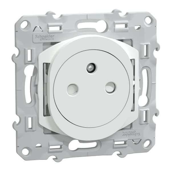 Ovalis eluttag - 2P+E 16A - Automatiska plintar - Vit