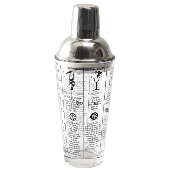 Shaker - Kockkoncept - 450 Ml - Glas - Silver och Transparent - Med Recept