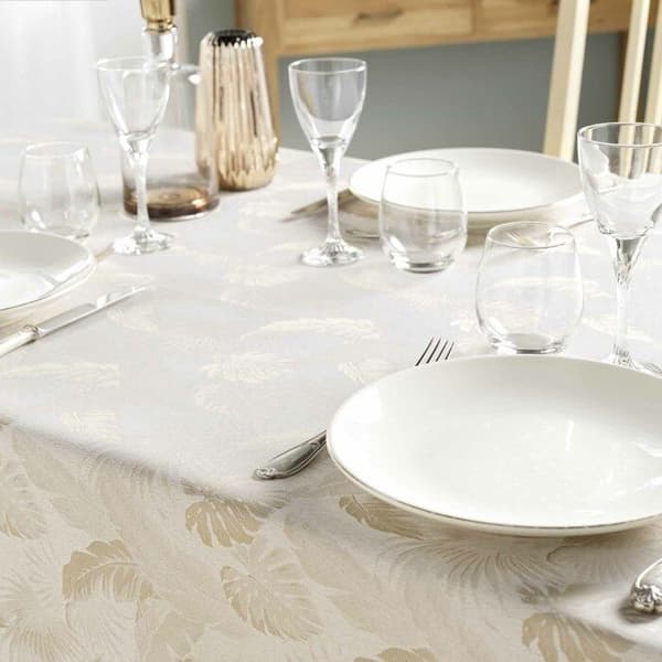 Rektangulär duk 140 x 250 cm jacquard belagd enola Natur