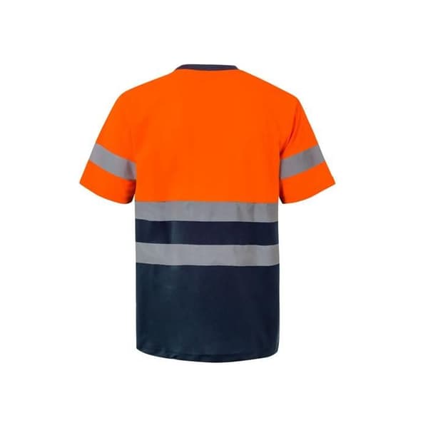 T-shirt teknik bicolor hög synlighet Velilla - fluo orange / marinblå