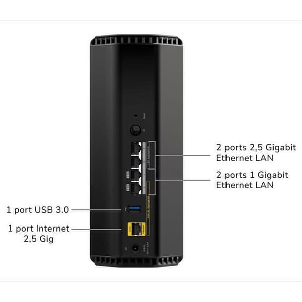 Router - NETGEAR - NIGHTHAWK WIFI 7 BE9300 - 5 Gigabit Ethernet-portar - Kraftfull processor - Beamforming+