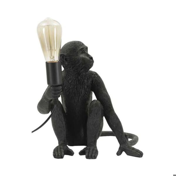 Bordslampa i polyresin Monkey 33 x 33 x 32 cm svart