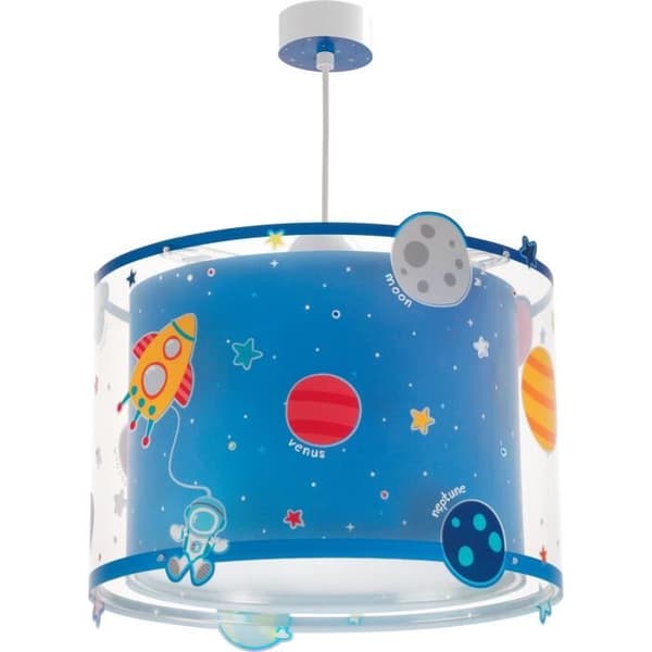 Dalber - Hänglampa för barn - Planeter - Solsystemets planeter, L 33 cm, H 25 cm, Blå