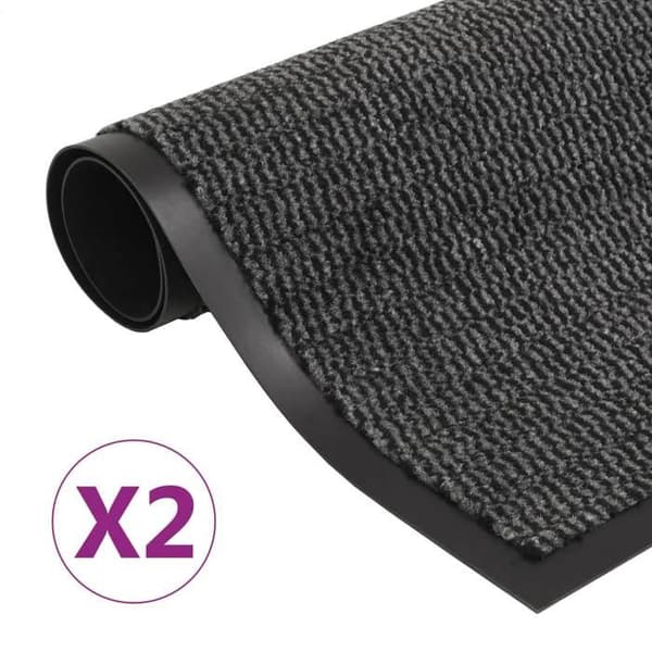 vidaXL Rektangulära Dörrmattor 2 st 40 x 60 cm Antracit