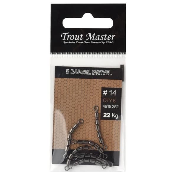 Set med 6 Trout Master 5 Barrel 12 swivels - silver - TU