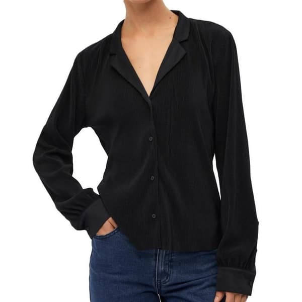 Svart Plisserad Blus Dam Object Shila
