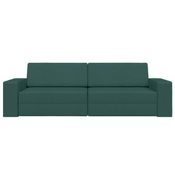 Soffa Säng 2 i 1 Mörkgrön 245x150x60.5 cm Tyg