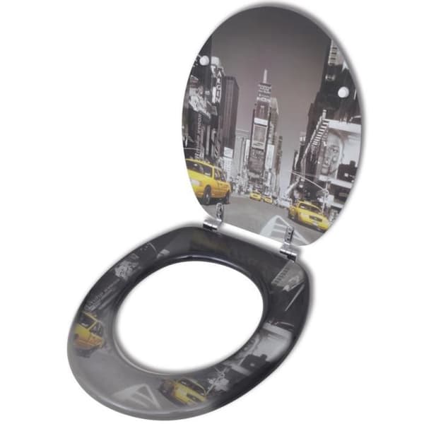vidaXL Toalettsits med lock MDF New York Design