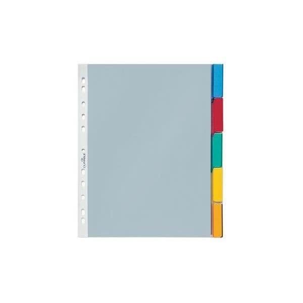 Pärmflik - DURABLE - 8 stycken - Transparent - A4 - Färgade flikar