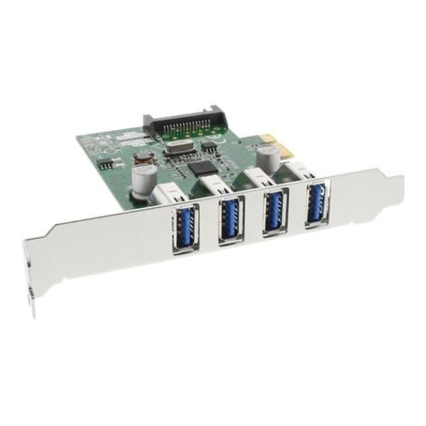 InLine PCIe 2.0 x1 lågprofil — 4 USB 3.0-portar (intern adapter)