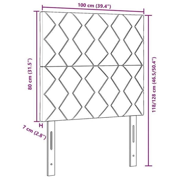 vidaXL Huvudgavel Blå 100 cm tyg 3337905
