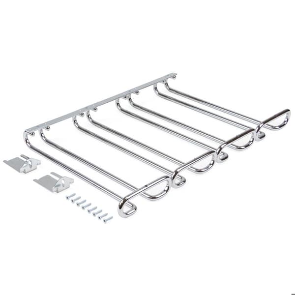 Emuca Glasställ för möbler med 4 rader, längd 280mm, stål, förkromad