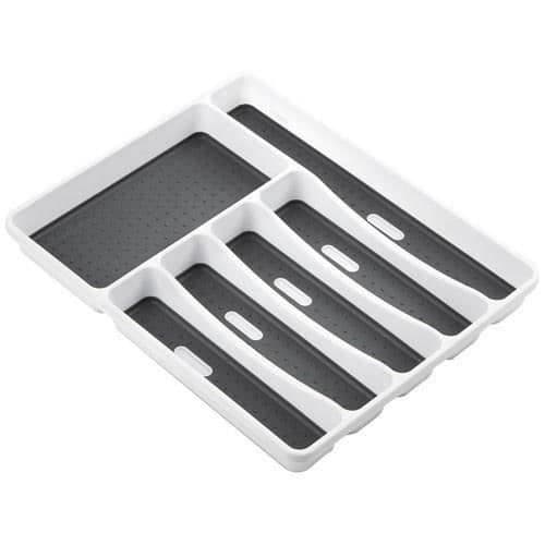 RAYEN bestickbricka - 6 fack - Bi-material - 40 x 32,5 x 5 cm - Grå