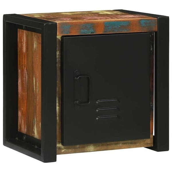 Modern badrumsskåp - vidaXL - Solid återvunnet trä - Brun - 40x30x40 cm - Kompakta hyllor - Dörr