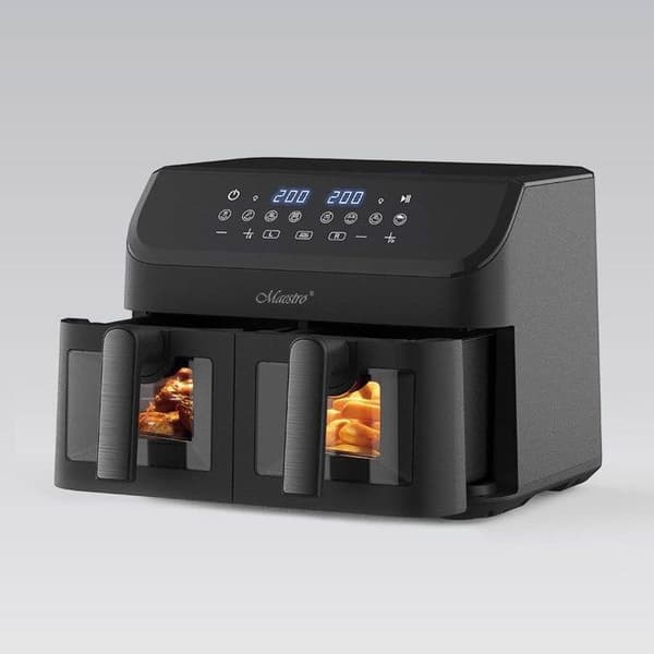 Luftfritös - MAESTRO - MR-758 - 2 x 4,5 L - 8 program - 200 °C max - Svart - Non-stick beläggning
