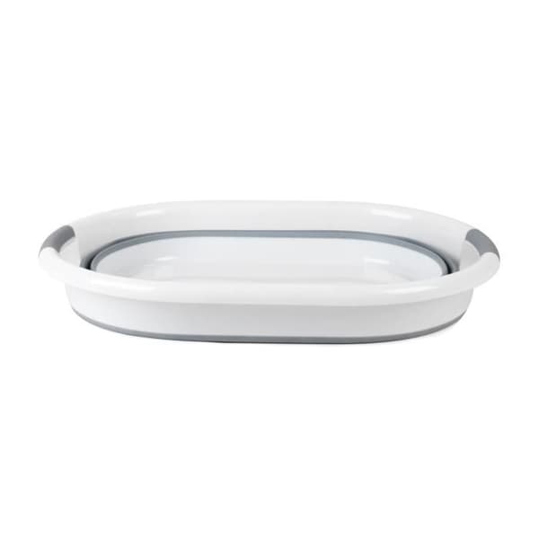 Beldray LA034816 Oval hopfällbar tvättkorg, grå